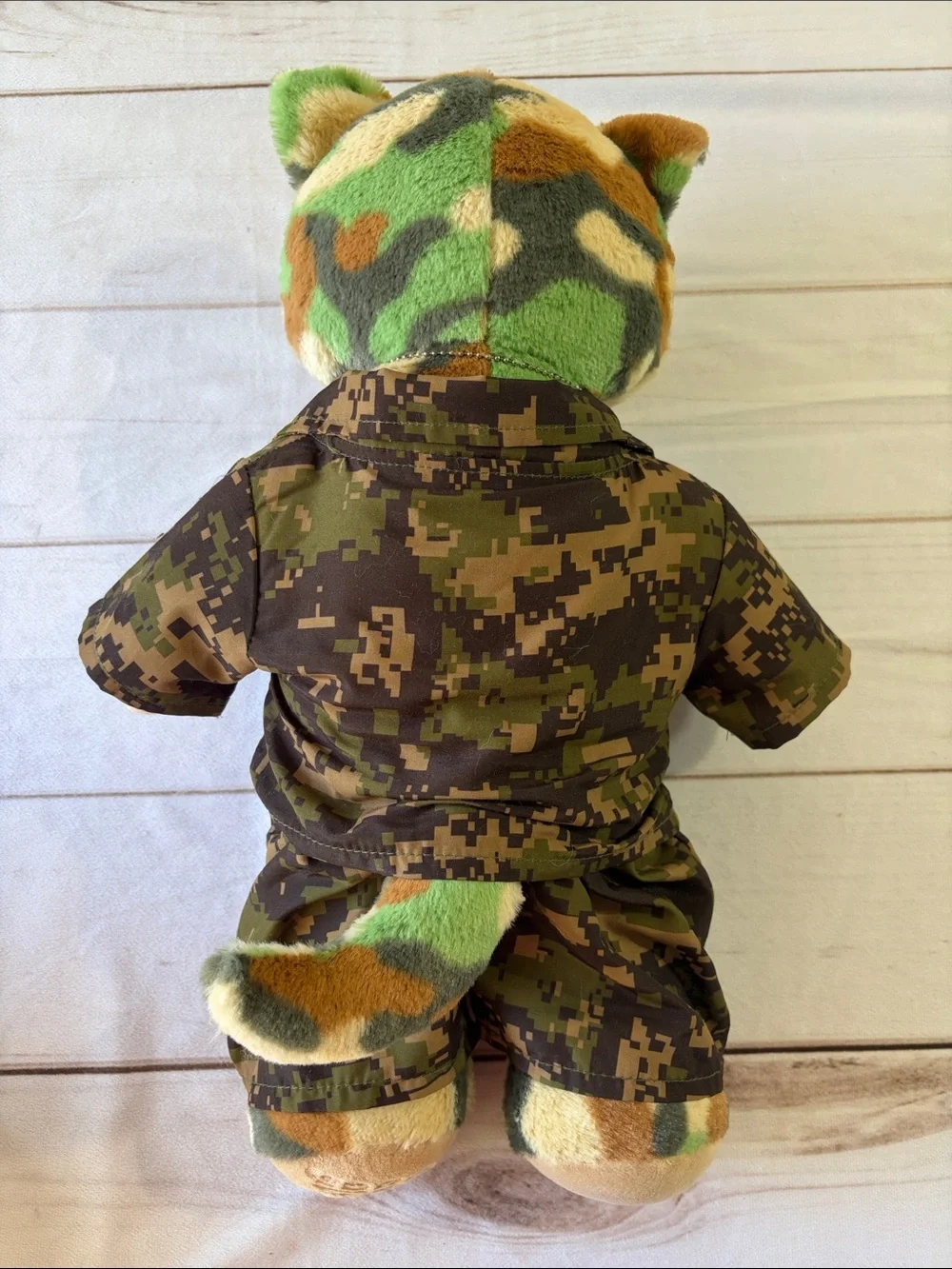 Build-A-Bear Wolf Plush Camouflage Soft Military Style